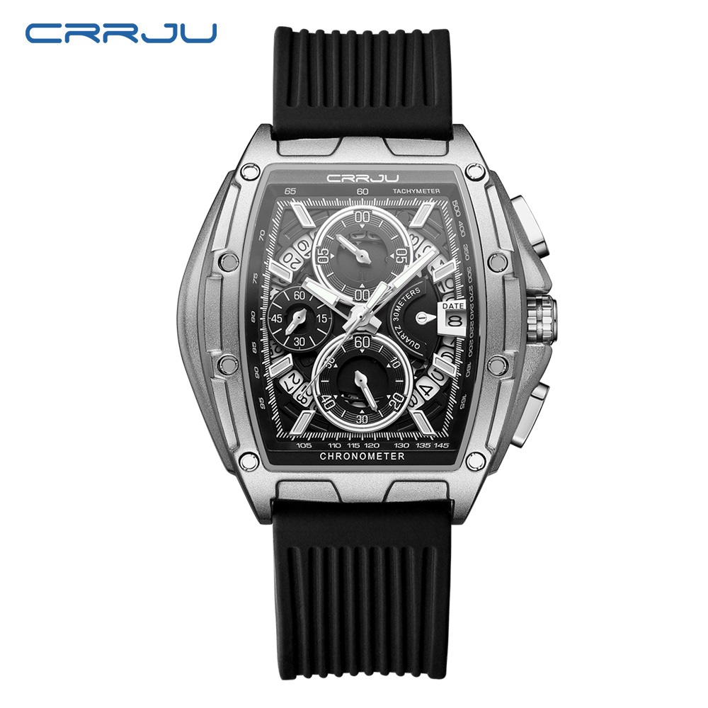 Ảnh Đồng hồ quartz CRRJU 2317X đa năng chống thấm nước dây đeo bằng silicon chất lượng cao 2