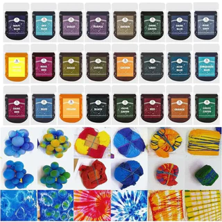 20g 24 nhuộm vải nhuộm quần áo tân trang màu bông vải jeans Canvas Pigment Trang chủ Tie Dye Handmade