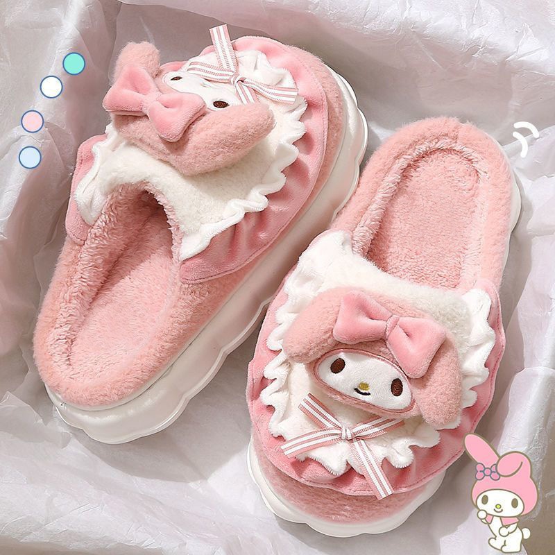 Kuromi Hellokitty Phong cách hoạt hình dễ thương Dép đi trong nhà cotton chống trượt