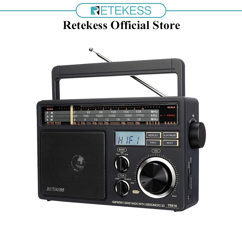 Ảnh Máy nghe nhạc MP3 radio FM RETEKESS TR618 AM SW kèm phụ kiện 1