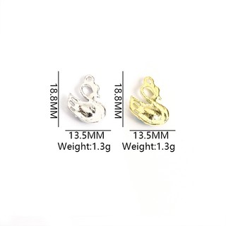 Set 10 Mặt Vòng cổ Hình Thiên Nga Đính Đá Nhiều Màu Sắc Lấp Lánh Làm Trang Sức diy