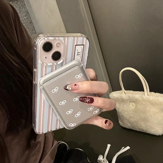 Ốp Điện Thoại Họa Tiết Nơ Có Ngăn Đựng Thẻ Cho iphone 15 pro 15 pro max 14 14pro max 14pro 13pro 13promax 13