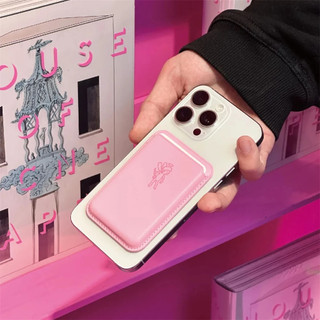 Ốp Điện Thoại Màu Hồng Họa Tiết Thiên Thần Có Ngăn Đựng Thẻ Cho iphone 15 pro 15 pro max 14 14pro max 14pro 13pro 13promax 13