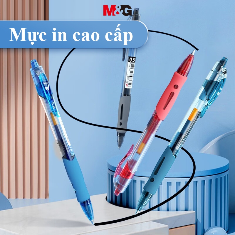 Bút Gel Bấm M&G 0.5mm, Màu Đen/Xanh/Đỏ GP1008 1PC