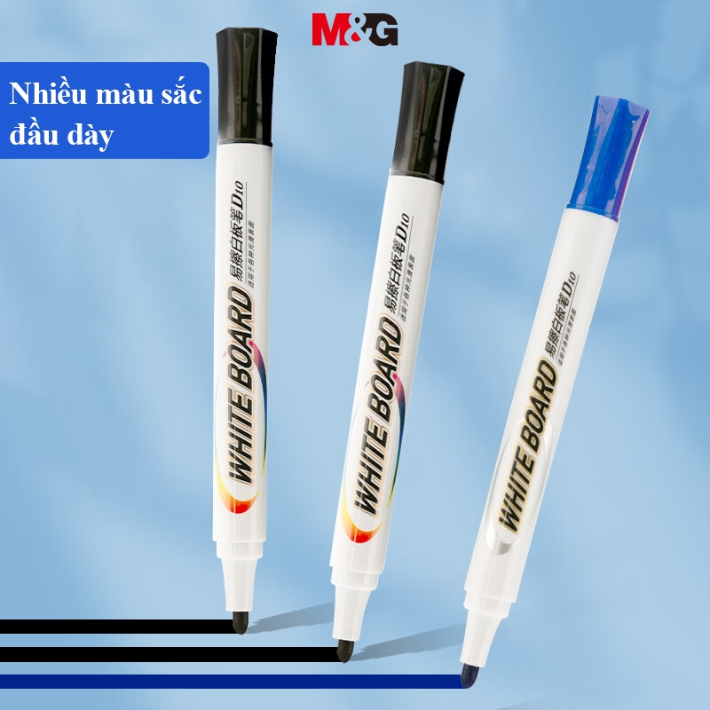 Bút Lông Viết Bảng Xoá Được M&G Ngòi Bút Sợi, Dung Lượng Lớn, Màu Đen/Xanh/Đỏ, 1 Cây