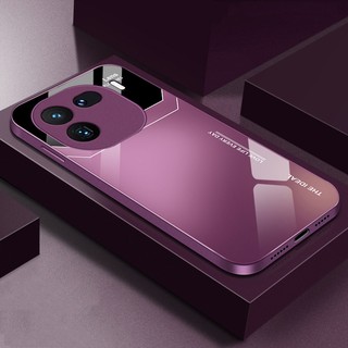 Ốp Chuyển Màu Thời Trang Sang Trọng Cho iQOO 12 iQOO12 12 5G Mặt Sau Kính Chống Sốc Bảo Vệ Camera Mặt Sau Sơn Kim Loại