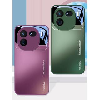 Ốp Chuyển Màu Thời Trang Sang Trọng Cho iQOO 12 iQOO12 12 5G Mặt Sau Kính Chống Sốc Bảo Vệ Camera Mặt Sau Sơn Kim Loại