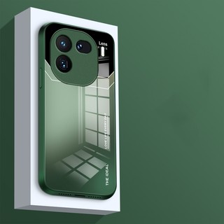 Ốp Chuyển Màu Thời Trang Sang Trọng Cho iQOO 12 iQOO12 12 5G Mặt Sau Kính Chống Sốc Bảo Vệ Camera Mặt Sau Sơn Kim Loại