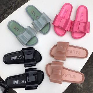 Giày nữ Melissa 2025 dép nữ mới mùa hè dép xỏ ngón nơ đế phẳng giày thạch đi biển thông thường dành cho nữ