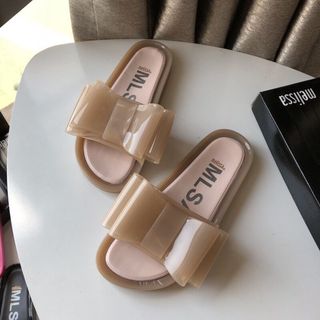 Giày nữ Melissa 2025 dép nữ mới mùa hè dép xỏ ngón nơ đế phẳng giày thạch đi biển thông thường dành cho nữ