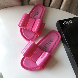 Giày nữ Melissa 2025 dép nữ mới mùa hè dép xỏ ngón nơ đế phẳng giày thạch đi biển thông thường dành cho nữ