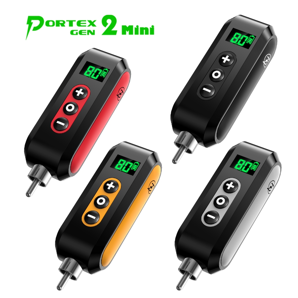 Bộ pin Mini Portex Gen2 Pin không dây Bộ chuyển đổi nguồn hình xăm RCA có thể sạc lại Led Hiển thị kỹ thuật số Nguồn điện Dễ dàng dán Giao hàng nhanh