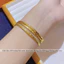 Vòng tay titan cao cấp không gỉ mạ vàng 24k thiết kế hoa văn hình thoi thời trang thanh lịch dành cho nữ