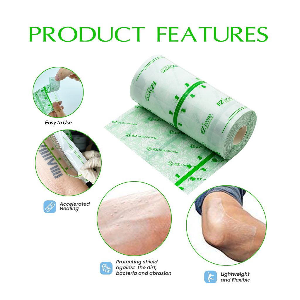 Ez Tattoo Clear Dính Tấm Bảo Vệ Chống Thấm Nước Hình Xăm Phim Chăm Sóc Sau Da Chữa Bệnh Băng Sửa Chữa Dễ Dàng Dán Giao Hàng Nhanh