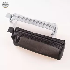 Phong cách Nhật Bản Muji Style / Hộp đựng bút chì đơn giản / Hộp đựng bút chì gạc màu trơn / Túi lưới / Hộp văn phòng phẩm / Túi lưu trữ hồ sơ / Hộp đựng bút chì Nylon