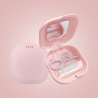 1 Hộp Đựng Răng Giả Có Gương Ốp