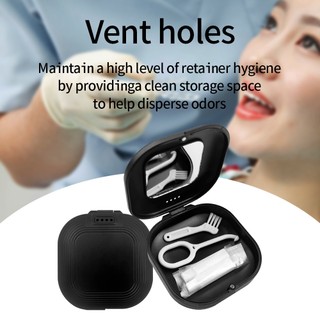 1 Hộp Đựng Răng Giả Có Gương Ốp