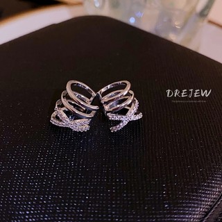 DREJEW Khuyên Tai Dạng Kẹp Nhiều Lớp Không Cần Khoan Lỗ Thiết Kế Đơn Giản Thời Trang Cho Nữ