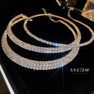 DREJEW Vòng Cổ Kim Cương Nhẹ Cao Cấp Phong Cách Pháp Cổ Điển Sang Trọng Thời Trang Mới Không Gây Dị Ứng