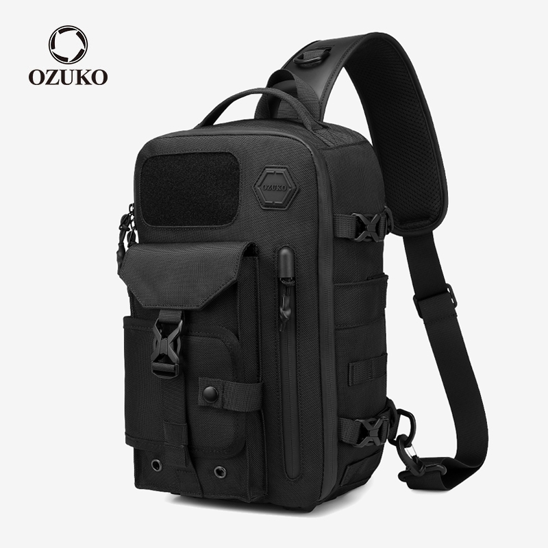 Ozuko Túi Đeo Trước Ngực Nhiều Ngăn Chống Thấm Nước Kích Cỡ Lớn Dành Cho Nam Giới
