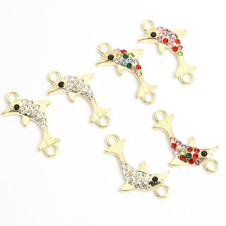 Set 15 Mặt Vòng cổ Hợp Kim Hình Cá Heo Đính Đá Lấp Lánh Tự Làm Trang Sức Vòng Tay / Vòng cổ Cho Cặp Đôi
