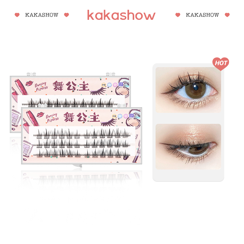 kakashow Lông Mi Giả thiết kế Dạng Chùm Pinky Beauty, Các Kiểu Mi Chùm Tự Nối Tại Nhà Phong Cách Hàn Quốc Siêu Đẹp Kích Thước Lông mi giả chùm tách sợi tự nối mềm, nhẹ HHMBB0261