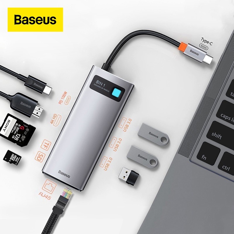 Bộ ChuyểN ĐổI Baseus USB C Sang HDMI USB 3.0 Cho MacBook Pro Air Surface Pro 7