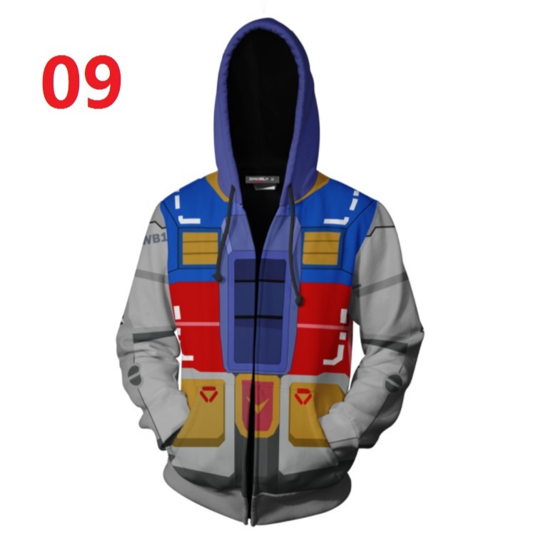 Áo Khoác Hoodie Có Khóa Kéo In Hình GUNDAM 3D Cá Tính