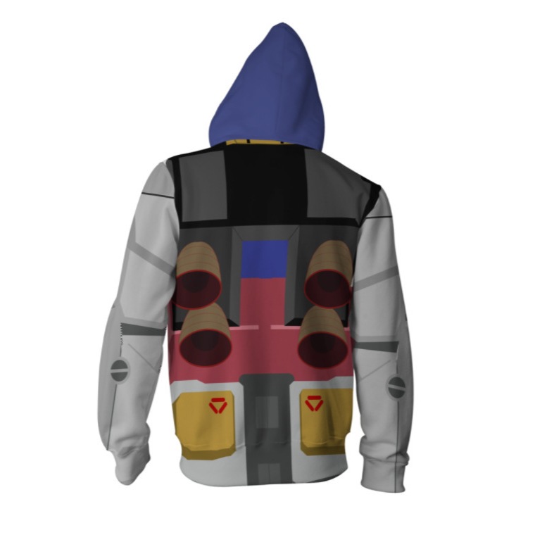 Áo Khoác Hoodie Có Khóa Kéo In Hình GUNDAM 3D Cá Tính
