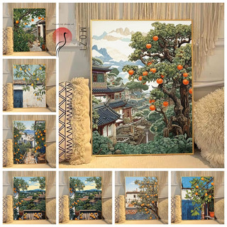MOZI✨phong cảnh trái cây 40*50cm tranh tô màu theo số tranh số hóa tranh số hoá theo yêu cầu sơn acrylic sơn theo sốtranh sơn dầu số hoá Tranh Sơn Dầu Tự Tô Màu Hình Trái Cây Trang Trí Phòng Khách