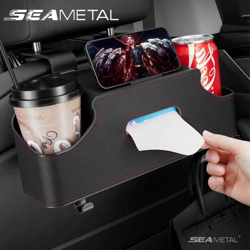 hộp đựng khăn giấy ô tô SEAMETAL Hộp Đựng Khăn Giấy / Điện Thoại Đa Năng Bằng Kim Loại Gắn Sau Ghế Xe Hơi