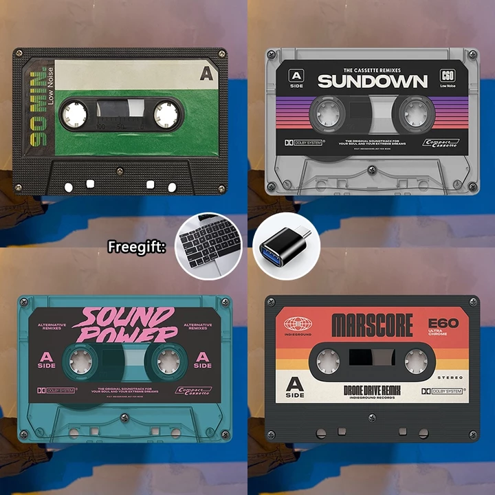 Ốp In Băng Cassette Retro Có Vỏ Bàn Phím Cho 2026 Macbook Neo A3404 Air M5 A3449 A34448 Pro M5 Air M4 13inch A3240 2022 Pro M2 M1 A2338 A2779 Air13.6 M2 A2681 2020 Air M1
