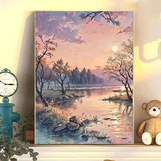 MOZI✨phong cảnh 40*50cm tranh tô màu theo số tranh sơn dầu số hoá tranh số hóa tranh tô màu số hoá tranh số hoá theo yêu cầu sơn acrylic  Tranh sơn dầu kỹ thuật số Tranh Sơn Dầu Kỹ Thuật Số Tự Tô Màu Dùng Làm Quà Tặng Sinh Nhật