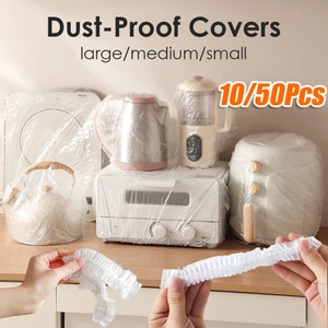 Set 50 / 10 Vỏ Bọc Lò Vi Sóng Bằng Nhựa Dày Dặn Co Giãn Chống Bụi Chống Dầu Đa Năng