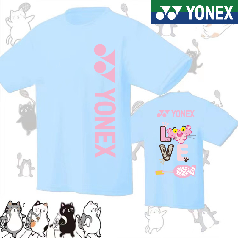 Áo Thun Cầu Lông Tay Ngắn YONEX Họa Tiết Báo Hồng Thoáng Khí Thấm Hút Mồ Hôi Thời Trang Hàn Quốc 2024