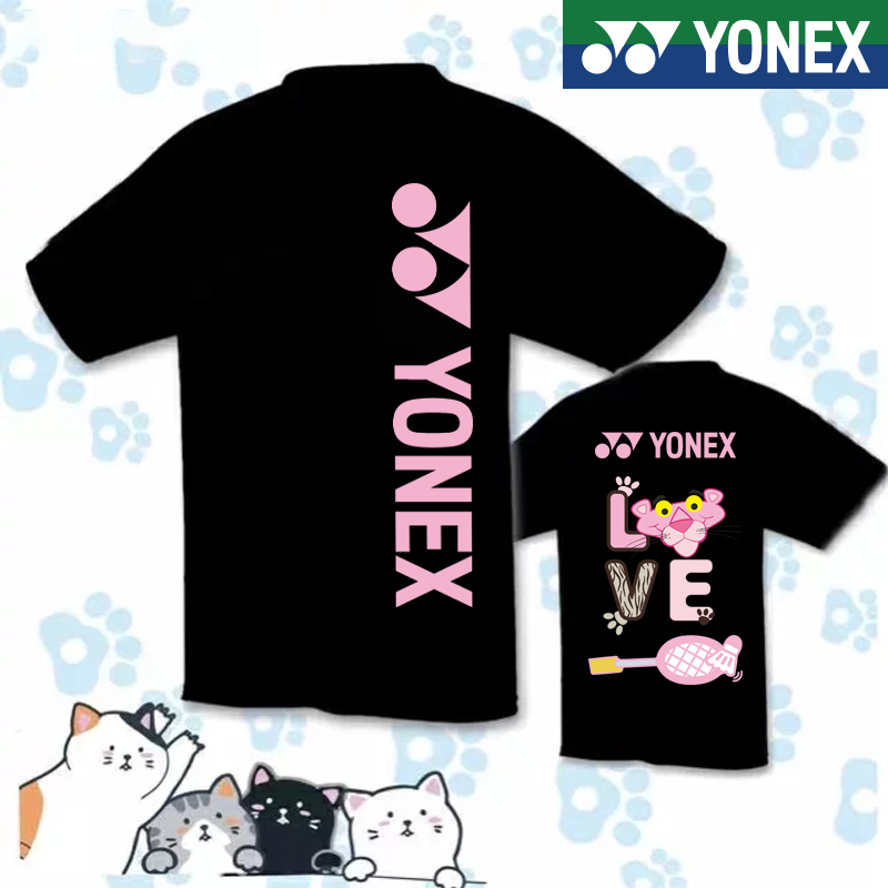 Áo Thun Cầu Lông Tay Ngắn YONEX Họa Tiết Báo Hồng Thoáng Khí Thấm Hút Mồ Hôi Thời Trang Hàn Quốc 2024