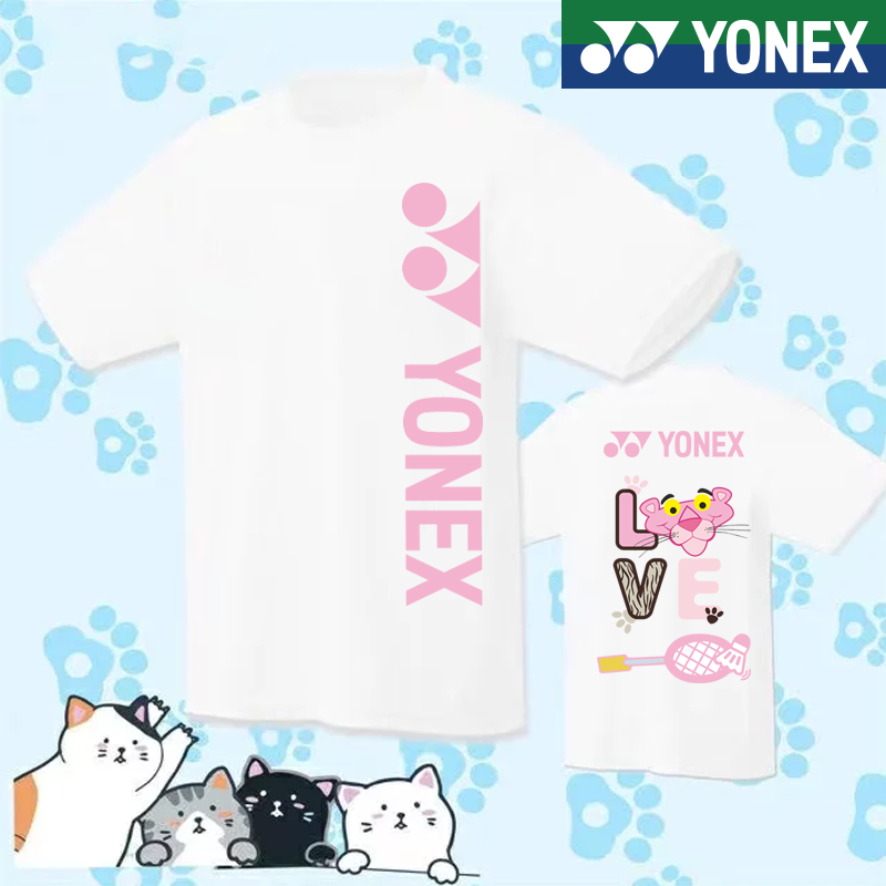 Áo Thun Cầu Lông Tay Ngắn YONEX Họa Tiết Báo Hồng Thoáng Khí Thấm Hút Mồ Hôi Thời Trang Hàn Quốc 2024
