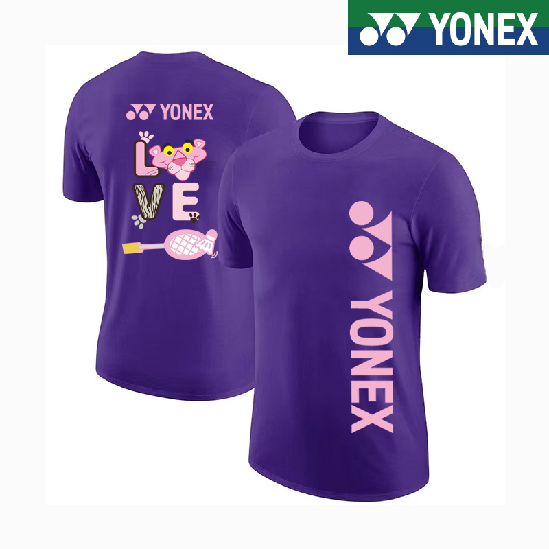 Áo Thun Cầu Lông Tay Ngắn YONEX Họa Tiết Báo Hồng Thoáng Khí Thấm Hút Mồ Hôi Thời Trang Hàn Quốc 2024