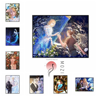 MOZI✨nhân vật hoạt hình 40*50cm tranh tô màu theo số tranh sơn dầu số hoá tranh số hóa tranh tô màu số hoá tranh số hoá theo yêu cầu nhân vật hoạt hìnhTranh Sơn Dầu Vẽ Tay Tự Làm Hình Nàng Tiên Cá Hoạt Hình