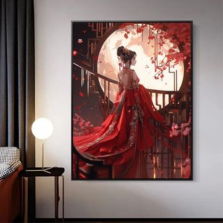 MOZI✨Cô gái phong cách cổ xưa 40*50cm tranh tô màu theo số tranh sơn dầu số hoá tranh số hóa tranh số hoá theo yêu cầu Tranh Sơn Dầu Kỹ Thuật Số Tự Vẽ Hình Cô Gái Phong Cách Trung Hoa Cổ Điển Mới