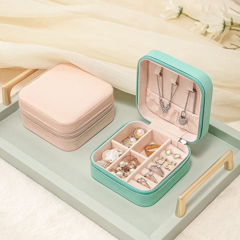 Casegrace Hộp Đựng Trang Sức Nhỏ Bằng Da PU Đựng Trang Sức Cá Nhân