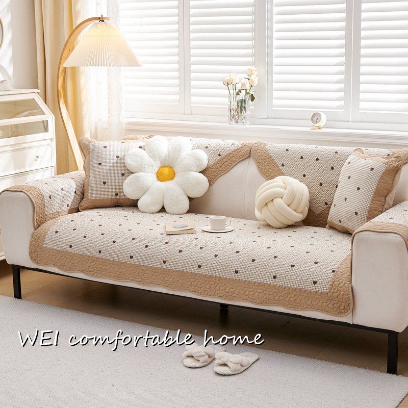 Vỏ Bọc Đệm Ghế Sofa Bằng Cotton Trơn Chống Trượt Chống Trầy Xước Kiểu Bắc Âu Hiện Đại