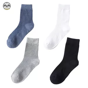 Phong cách Nhật Bản Muji / Tất ống giữa họa tiết đen tối dành cho nam / Tất Cotton thông thường cho nam / Vớ công sở / Tất thấm mồ hôi thoáng khí