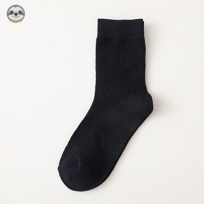 [2 Đôi] Phong cách Nhật Bản Muji / Tất ống giữa họa tiết đen tối dành cho nam / Tất Cotton thông thường cho nam / Vớ công sở / Tất thấm mồ hôi thoáng khí