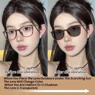 Kính Chống Bức Xạ Photochromic Dành Cho Nữ Thời Trang Chống Ánh Sáng Xanh UV Kính Thẩm Mỹ Unisex Sun Kính Thích Ứng Kính Mắt Khung Kính Mát Tự Động