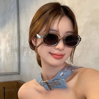 Retro Kính Mát Nữ Nhựa Hình Bầu Dục Nhỏ Kính Nam Hồng Đen Kính Chống Nắng Nữ Nam Lentes
