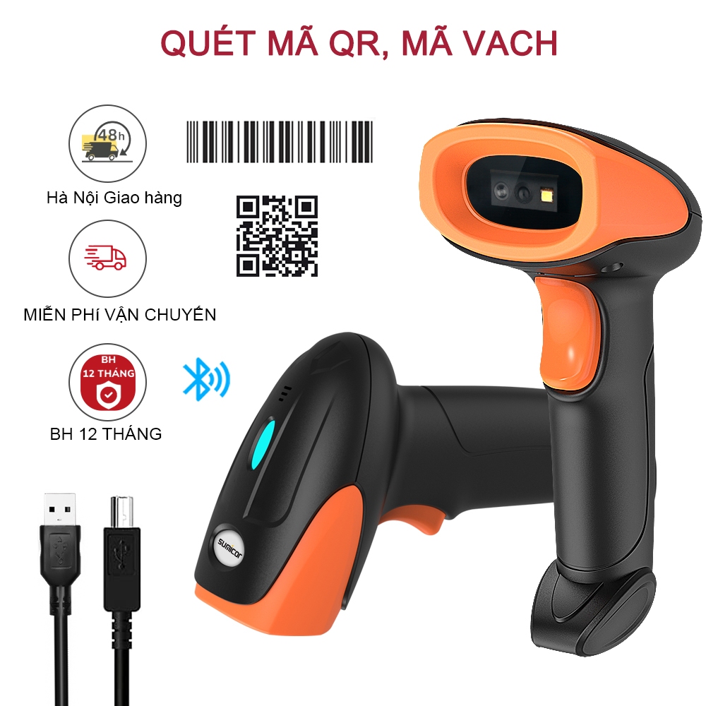 Wirless QR Mật khẩ Máy bắn mã vạch Bluetooth 5.0 USB Cord NHANH CHÓNG ...