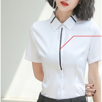 Áo Sơ Mi Tay Ngắn Màu Hồng / Xanh Dương Cỡ Lớn Thời Trang Công Sở Thanh Lịch Cho Nữ