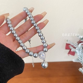 DREJEW Vòng cổ Mặt Hình Giọt Nước Đính Ngọc Trai Zircon Phong Cách Pháp Cổ Điển Sang Trọng Không Gây Dị Ứng Cho Nữ