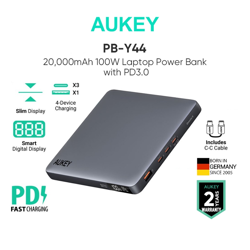 Pin sạc dự phòng AUKEY pby44fast pd3.0 thích hợp cho máy tính xách tay
